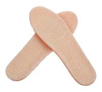 INOOMP 1 Pair of Warm Imitation Lambs Wool Shoe Cushions for Men and Women, Beige, Size 40-42, Featuring Shock-Absorbing Massage Pads Side-to-Side Stability for Athletic Activities