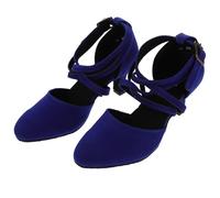 INOOMP 1 Pair Womens Latin Ballroom Dance Shoes Cross Strap Low Heel Soft Sole Comfortable Practice Performance Heels Size 38 Blue