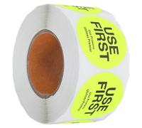 INOOMP 1 Roll Food Labels Stickers Round Yellow Copper Plate Adhesive Permanent Inventory Control Stickers Enhance Restaurant Food Service Management Efficiency