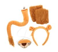INOOMP 1 Set Lion Costume Accessories Adorable Headband Tail Gloves Nose for Birthday Party Festivals Cosplay Fun Decorative Props for Seasonal Celebrations