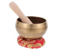 INOOMP 1 Set Singing Bowl with Wooden Stick Washer for Meditation Portable Sound Bowl for Deep Relaxation and Mindfulness Practices for Yoga and Travel Random Color