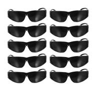 INOOMP 10 Pairs Black Gas Welding Safety Glasses Goggles Windproof Eye Protection for Industrial Welding and Cutting Applications