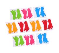 INOOMP 10 Pairs Self-Adhesive Footprint Stickers for Nursery Classroom Floor Decoration Non-Slip Playful Footprint Decals in Red Yellow Blue Pink and Green