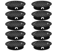 INOOMP 10 Pcs Black Stainless Steel Round Vent Cover 35mm Mesh Louver Air Ventilation Grille for Wardrobe Cabinet Soffit Heat Emission Hole