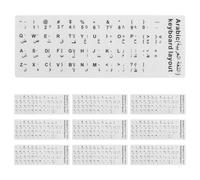 INOOMP 10 Sheets Universal English Computer Keyboard Stickers with Arabic Letters, Pvc Material, Matte Finish, Easy Application for Home and Educational Environments, Smooth