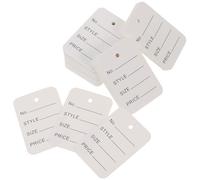 INOOMP 1000pcs Commodity Price Hanging Tags Clothes Price Hanging Tag Paper Material Rectangular Shape White Color Simple Generous Style Write Number Write Style Function for Store
