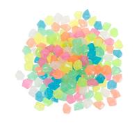 INOOMP 100pcs Colorful Luminous Aquarium Tank Stones Artificial Small Diamond-shaped Glowing Pebbles for Fish Tank Bottom Decoration, 50g Bag, Aquarium Luminous Stones Decor for Aquatic