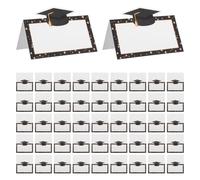 INOOMP 100pcs Graduate Place Cards: Doctoral Graduation Hat Blank Seating Cards - Writable Blank Table Sign for Student Party Graduation Banquet Table Decoration