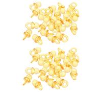 INOOMP 100pcs Mini Pacifiers - Ornaments For Baby Shower - Bulk Acrylic Pacifiers for Party Table Scatter, Gender Reveal Decoration, Party Favor - 0.74x0.43 Inch