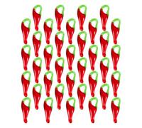 INOOMP 100pcs Mini Red Chili Pepper Pendants Glass Dangle Charms Vibrant Playful Design for Decorating Home Interiors and Creative Projects