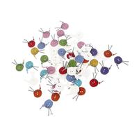 INOOMP 100pcs Sewing Fasteners Yarn Ball Buttons Wood Material Assorted Color Lightweight Unique Creative Design Easy to Sew Practical for DIY Sewing Craft