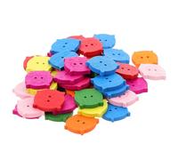 INOOMP 100pcs Wooden Cartoon Pig Head Design Buttons for DIY Crafts and Sewing, Practical Decoration with Unique Creative Style, Easy to Sew Buttons Suited for T-Shirts and Clothes