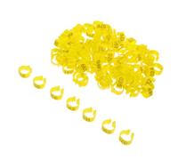 INOOMP 100pcs Yellow Abs Bird Leg Bands Ring for Pigeons and Roosters Readable Numbered Identification Rings Convenient and Practical Poultry Foot for Farm Use