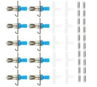 INOOMP 10pcs Automatic Rabbit Waterer with Double Spring Water Flow Pet Drinker for Rabbit Cages White Nipple Dispenser Easy to Install and Design