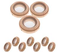 INOOMP 10pcs Beige Moxibustion Ring Device for Navel Care Kit with Heat Insulation Pad, Made of Wood and Stainless Steel, Providing Abdominal Comfort and Effective Moxibustion Therapy