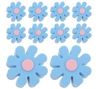 INOOMP 10pcs Blue Flower Car Antenna Topper Set Made of Sturdy Eva Material Fits Most Car Models Easy Installation and Roof Decoration with Novelty Floral Design