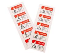 INOOMP 10Pcs Clear Adhesive Warning Stickers with Large Text Self-adhesive Safety Decals for Electrical Fragile Handle with Care Labels for Boxes Cartons and Office Use