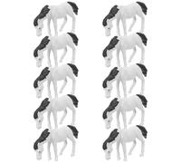 INOOMP 10pcs Mini White Pvc Horse Figurines Bulk Set, Realistic Small Horse Models for Birthday Party Favors, Fairy Garden Decorations and Home Décor Accents