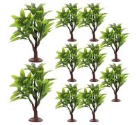 INOOMP 10pcs Miniature Artificial Plants Model for Decorating Homes and Bookstore, Plastic Craft Trees with Vivid Shape, Decorative and Will Not Wither, for Diorama and Desktop Scenery
