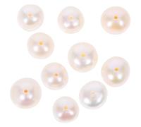 INOOMP 10pcs Natural Freshwater Pearl Beads Spacer Beads Near-Round White Pearls Hand-drilled Precision Secure Threading Elegant Artistic for Jewelry Making