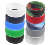 INOOMP 10Pcs Silicone Rings for Men and Women Comfortable Skin Friendly Fitness Bands Portable Smooth Silicone Finger Rings for Outdoor Activities Durable and Flexible Design