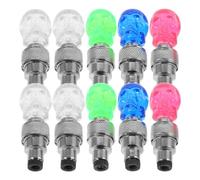 INOOMP 10pcs Skull Shape Bike Tire Lights Silver PC Plastic LED Wheel Lamps Portable Bike Wheel Night Lights Visible and Safe Random Color