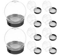 INOOMP 10pcs Snow Globe Empty: Small DIY Snow Globe Making Kit, Make Your Own Snowglobe Craft, Winter DIY Crafts for Home Holiday Decoration, 2.66in, Black