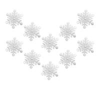 INOOMP 10pcs Snowflake Iron on Patches DIY Backpack Patches White Artificial Silk Embroidered Appliqué Delicate Shape Design and Rich Details for Repairing Projects