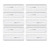 INOOMP 10pcs Soft Plastic Manicure Measuring Rulers Set, Smooth Straight Nail Measuring Tools for Accurate Size Measurement in Work Spaces and Classrooms