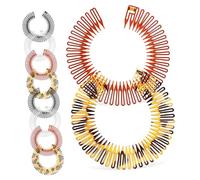 INOOMP 10pcs Stretch Full Circular Hair Comb Flexible Plastic Spring Band Headband Holder for Women Easy to Use Non-slip Hair Accessory Random Colors Random Color