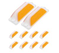 INOOMP 10pcs Yellow Reflective Driveway Markers Made of Sturdy Polycarbonate Plastic, Easy to Install Road Reflectors for Street Pavement and Parking Lot Safety