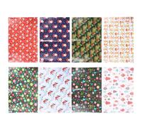INOOMP 10rolls Christmas Wrapping Paper Cartoon Decorative Wrap for Birthdays Valentines Weddings Premium Paper with Vibrant Holiday Patterns Tear-resistant and Multi-use