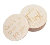 INOOMP 11 Pcs Wooden Pregnancy Journey Markers Double Sided round Weekly Milestone Discs without Burrs Strong and Not Easy to Deform Simple and Delicate Design for Newborn Photography