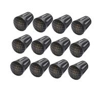 INOOMP 12 Pcs Skid Hiking Stick End Covers Durable Wear Resistant Tips for Walking Crutches and Trekking Poles Black