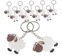 INOOMP 12Pcs Adorable Sheep Keychain Cute Cartoon Animal Pendants for Boy Girl Party Favors Hanging Sheep Charms for Bags Wallets and More