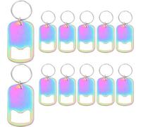 INOOMP 12pcs Bottle Opener Keychain - Colored Portable Stainless Steel Beer Opener with Keychain Ring - Drink Cap Remover for Kitchen Soda Beer Can Bartender