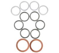 INOOMP 12pcs Differential Cover Crush Washers Metal Gaskets for Transmission Fluid Drain Plug Seal, Rear Axle Differential Oil Change Replacement Kit for Car Maintenance