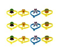 INOOMP 12pcs Easter Silicone Wristbands for Cartoon Chick Egg Flower Rabbit Design Eco-friendly Soft Bracelets for Comfortable Wear Creative Party Accessories