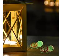 INOOMP 12pcs Glow-in-the-dark Resin Turtle Figurines Mixed Sizes, Large and Small Luminous Turtle Decorations for Home and Garden Patio Tabletop Display Random Color