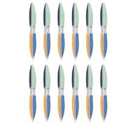 INOOMP 12pcs Hexagonal Nail Files Set, Mixed Color Polishing Strips for Manicure and Pedicure, Multifunctional Small Nail Shaping Files with Abrasive Surfaces for Salon and Random Color