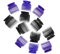INOOMP 12pcs Hot Roller Claw Clips Hair Curler Sectioning Styling Tools Heat Resistant Hair Accessories for Women Salon Use Black and Purple