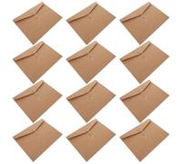INOOMP 12pcs Kraft File Envelopes with String Tie Closure, Expandable Paper Document Wallets for Office and Home Use, Standardised Filing Pouches Offering Enhanced Protection
