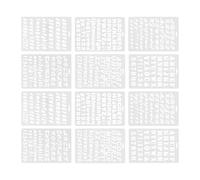 INOOMP 12pcs Letter Stencils Alphabet Templates Plastic Creative Stencil Design Wide Compatibility Smooth Edges for Scrapbooking and Graffiti Creation