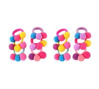 INOOMP 12pcs Lightweight Fabric Pom Pom Hair Ties and Little Soft Elastic Hair Accessories for Daily Use and Wedding for Random Color