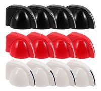 INOOMP 12pcs Plastic Chicken Head Potentiometer Knobs Set for Volume Tone Control, Sound Equipment Accessories with White, Red, Black Caps - Compatible with Audio Amplifiers and Effect