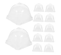 INOOMP 12pcs Plastic Square Plant Covers with Spacesaving Design and Humidity Retention, Reusable Bell Cloche for Succulents and Plants, for Greenhouse Protection