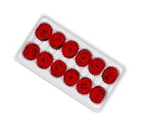 INOOMP 12pcs Red Immortal Rose Bouquet 3-4cm Preserved Flowers for Wedding Decoration DIY Floral Arrangement Valentines Christmas