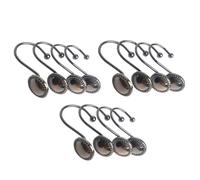 INOOMP 12pcs Shower Curtain Rings Bathroom Curtain Hooks Sturdy Iron Stylish Contemporary Design Protect The Rod for Home Use