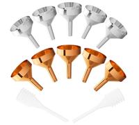 INOOMP 12pcs Small Oil Funnels Set for Essential Oils and Perfume Bottles, Lightweight Plastic and Aluminum Mini Funnels with Versatile Use for Lab and Kitchen
