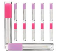 INOOMP 12pcs Transparent Lip Gloss Tubes with Rubber Stoppers Refillable Plastic Lipstick Containers for DIY Cosmetic Packing Travel-friendly Compact Design and Lightweight for